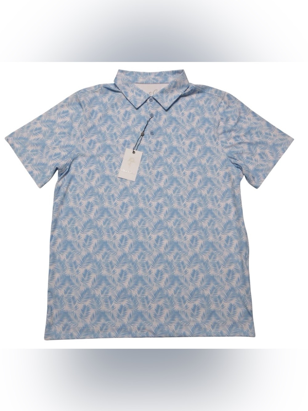 New ROBERT GRAHAM Men's Palm Leaf Print Golf Performance Polo Shirt